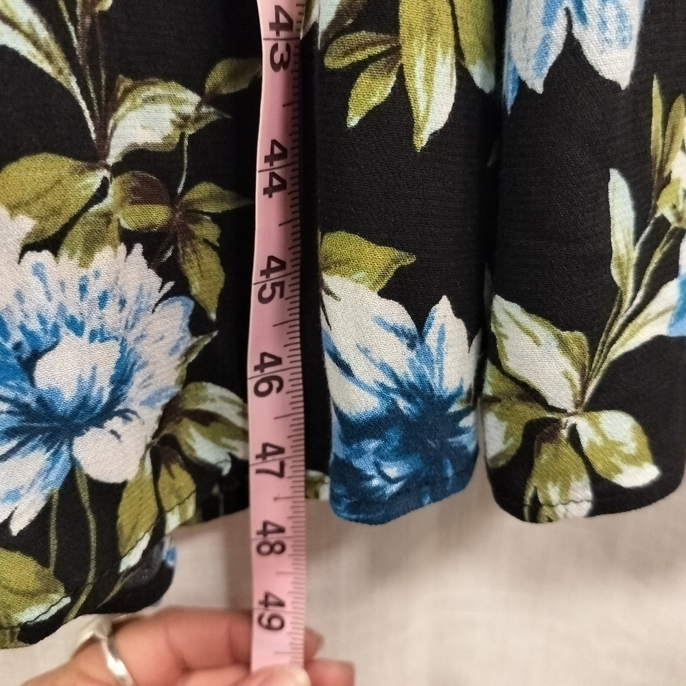 Banana Republic Black Floral‎ Maxi Long Dress Size 6 100% Rayon Cap Sleeves - Picture 7 of 14